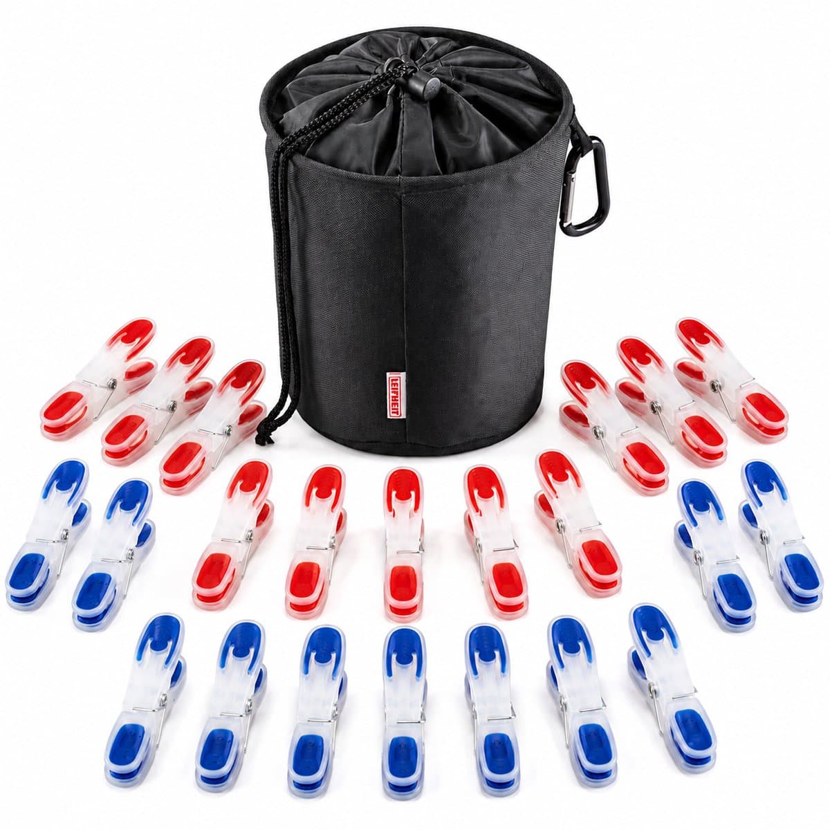 Leifheit - Pegasus - Combi Set 1x Wasknijperzakje + 100 Wasknijpers van Leifheit - Wassen - Wasknijperszak - Opbergen — afbeelding 1