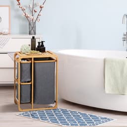 Bamboe wasmand-3 uitneembare manden-50 cm x 32 cm x 69-7 cm-naturelgrijs — thumbnail 4