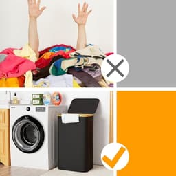 Wasmand, Indeling Met Twee Compartimenten, Grote, Opvouwbare Wasmand, Uitneembare Voering. — thumbnail 4