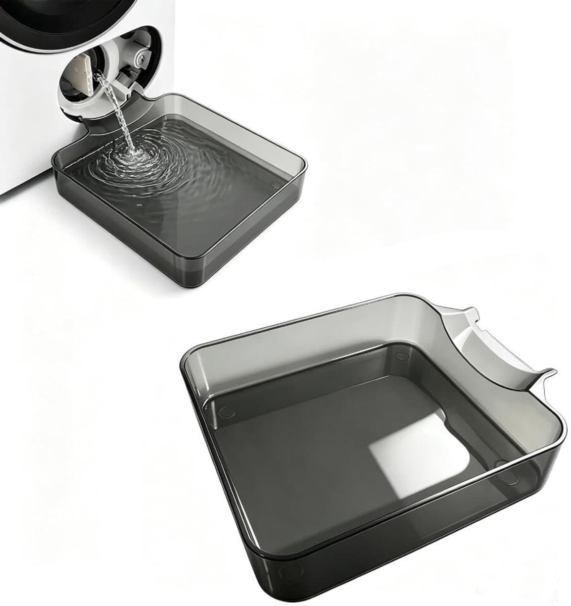 Lekbak wasmachine - Universeel - Wateropvang - Afvoer - Opvangbak tegen lekkage - Opstaande Rand - Afvoerbak - Lekbak Koelkast Vaatwasser Diepvriezer - voor appartementen, garages en huurwoningen - Transparant grijs — afbeelding 1
