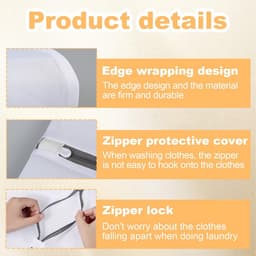Dailygoods - 4 stuks netwaszakken voor delicate was – ademend fijn gaas – beschermt lingerie, bh’s, sokken en babykleding – met ritssluiting – wasmachine- en drogerbestendig — thumbnail 3