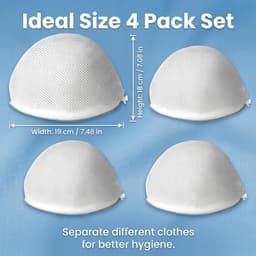 Thijox - Wasnet voor Wasmachine Set van 4, 18x19 cm, Fijne Waszak voor BH's, Ondergoed en Sokjes, Beschermende Waszakken voor Gevoelige Kleding — thumbnail 5