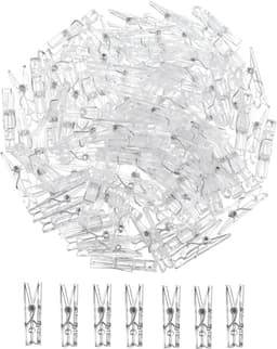 SnelShoppen - Spring Hanging Clips 100 Stuks - Mini Clips - Heldere Kledinghangers - Transparante Plastic Clips - Kleine Clips voor Foto's en Sprookje — thumbnail 1