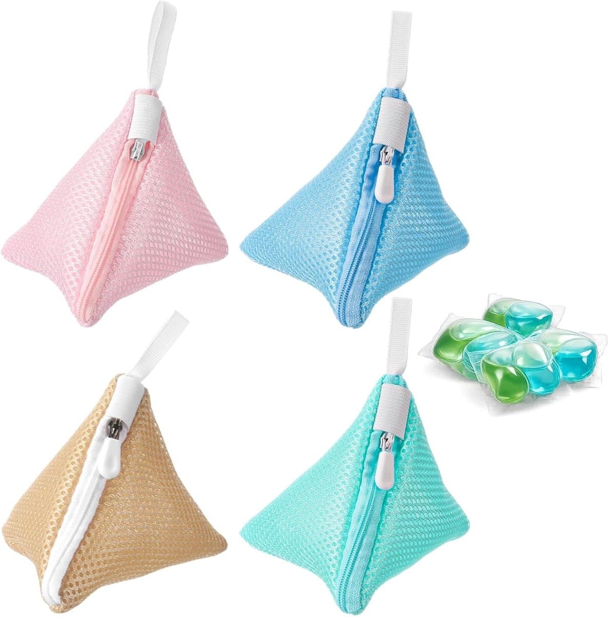 Mini wasnetjes 4-pack, kleine waszakken voor de wasmachine, ideaal voor delicate kleding en efficiënt wassen — afbeelding 1