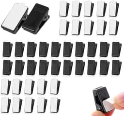 Kleine Klemmen - Veerclips Zelfklevend - Decoraties Bevestigen - Dubbelzijdig Plakkerig - 40 Stuks - Zwart — thumbnail 1