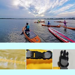 tas, 10, 20, 40, 70, 90 liter, waterdichte zak, ultralichte droogzak, waterdichte watersporttassen voor kajakken, strand, zwemmen, kamperen, wandelen, geel, 70L — thumbnail 4