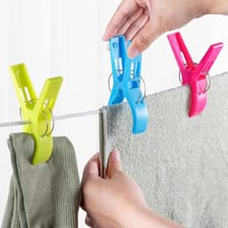SnelShoppen - 8 Pcs Kleurige Grote Klemmen, Plastic Handdoek Clips voor Strandhanddoeken, Badhanddoeken, Kleden, Kleding, 12cm x 9cm, Lichtgewicht en — thumbnail 4