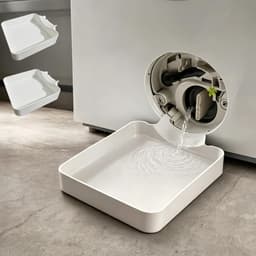 2× Lekbak wasmachine - 17,8 ×17,8cm - Lekbak voor Wasmachine en Vaatwasser - Opvangbak - universele wasmachine lekbak - Wasmachine opvangbak - afvoerbak - wateropvangbak voor kelder, woning, camper - wit — thumbnail 1