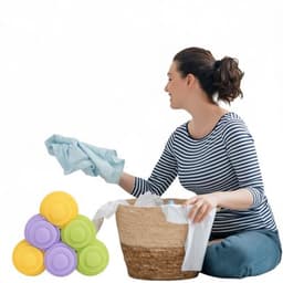 6 stuks wasbal voor wasmachine & drogerbal – Herbruikbare rubberen wasballen (5,5 cm) — thumbnail 4