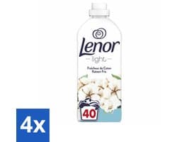 4 x Lenor Light - Wasverzachter - Katoen Fris - Fris & Zacht - 40 Wasbeurten - Wasverzachter Katoen - Lenor - Frisse Geur - Zachte Was - Wasmiddel