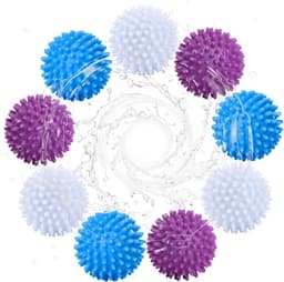 9 stuks drogerballen voor wasdroger, wasballen voor donsjacks, herbruikbare drogerballen, droogbal, wasbal voor wasmachine, drogerballen voor huiskleding (blauw, wit, lila) — thumbnail 2