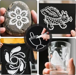 2 Witte Textielstiften Wasmachinebestendig - Waterdichte Stofverfstiften voor T-Shirts, Textielmarkers — thumbnail 5