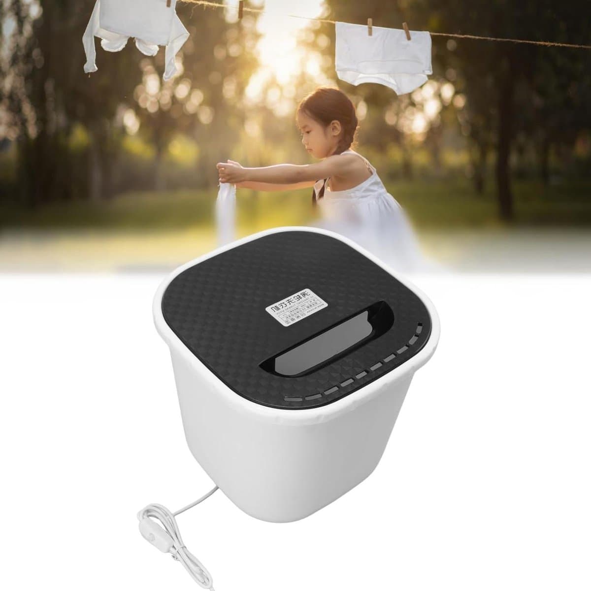 6L mini-wasmachine voorwaartse en achterwaartse rotatie - draagbare waslijn voor kamperen en slaapzalen - USB-voeding - automatische uitschakeling - Mini wasmachine — afbeelding 1