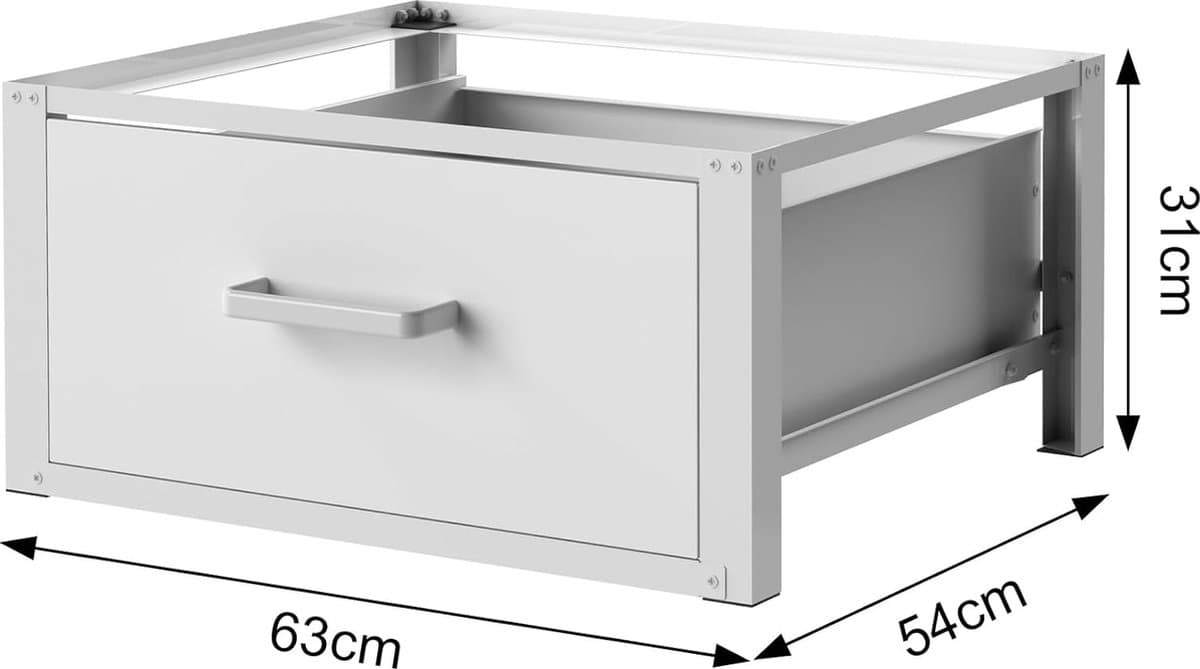 Equivera Wasmachine Verhoger - Wasmachine Verhoger Met Lade - Wasmachine Sokkel - Wasmachine Opbouwmeubel - Wasmachine Kast - Wasmachine Ombouw - Wasmachine Meubel — afbeelding 1