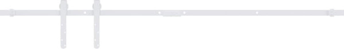 vidaXL - Ophangset - voor - minischuifdeur - 122 - cm - koolstofstaal - wit — afbeelding 1