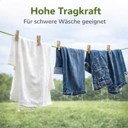 Waslijn met stalen kern - Drooglijn buiten - Was drogen - Antislip nylon oppervlak - 60 meter - Azuurblauw — thumbnail 4
