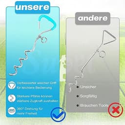 Grondanker Hond - Aanlegpen Honden - Veilig Buiten - 360 Graden Vrijheid - 40 cm - Groen — thumbnail 3