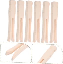 Ronde Knijpers - Houten Clips - Wasgoed Ophangen - Gladde Afwerking - 50 Stuks - Beige — thumbnail 5