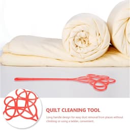 Tapijtklopper Set - Stofverwijderaar - Textiel Luchten - Lange Steel - 57.5 cm - Rood — thumbnail 2