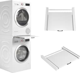 TIM® Tussenstuk Wasmachine Droger - Stapelkit - Tussenstuk Wasmachine en Droger - Tussenstuk Wasmachine Droger Zwart - Tussenstuk Wasmachine Droger Aeg - Wit - 54cm x 60cm x 8cm — thumbnail 1