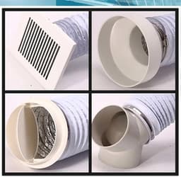 Draagbare Airco Afvoerslang - Flexibele Slang - Verkoeling Optimaliseren - Universele Aansluiting - 150 mm x 6 M - Grijs/Wit — thumbnail 3