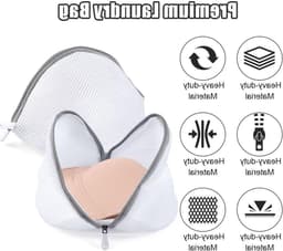 4 Stuks Wasnet voor Wasmachine, Duurzaam en Herbruikbaar Mesh Waszak voor Ondergoed, Bh's en Gevoelige Kleding met Rits, Ideaal voor Fijne Was en Kousen — thumbnail 2