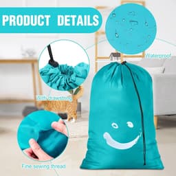 Dailygoods- Waszak Groot - 2 Stuks - Opvouwbaar - Nylon - Lichtgewicht - Capaciteit 80-120 Liter - 61 x 92 cm - Waszakken — thumbnail 2