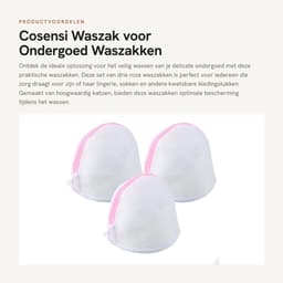 Dailygoods- Waszak met rits - Waszak voor ondergoed - Waszak voor sokken - Waszakken groot - Set van 3 - Roze katoen — thumbnail 4