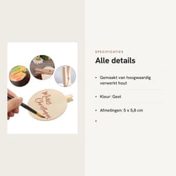 Dailygoods- Knijpers Miniatuur - Houten Knijpers - 50 Stuks - Ronde Klemmen - 5 x 5,8 cm - Duurzaam Hout - Houten Clips — thumbnail 4