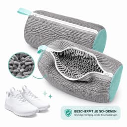 Tomec® Schoenenwaszak Set van 2 Stuks – 2-Delige Waszak Schoenen met Rits – Wasmachine Wasnet voor Schoenen & Sneakers – Aan Schoenvorm Aangepast Ontwerp – 360° Uitgebreide Reiniging — thumbnail 1