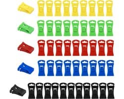 Sokkenklemmen 52 stuks - Wasknijpers sokken - Sokken sorteren - Stabiel clipontwerp - 3 cm - Meerkleurig