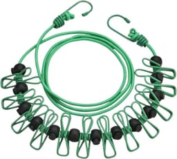 Waslijn Doek Outdoor - Camping Waslijn Intrekbaar - Kleding Drogen - Verstelbare Lengte - 1.0 Meter - Groen — thumbnail 1