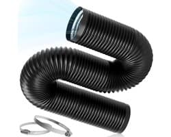 Flexibele Afvoerslang - Ventilatiebuis Aluminium - Lucht Afvoeren - Hittebestendig Materiaal - 150 mm x 5 m - Zwart