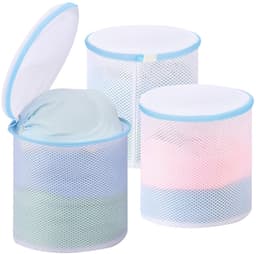 Dailygoods- Waszak Groot - 3 Stuks - Wasnet Beha - Herbruikbaar - Ritssluiting - Lichtgewicht - 18 x 20 cm — thumbnail 1