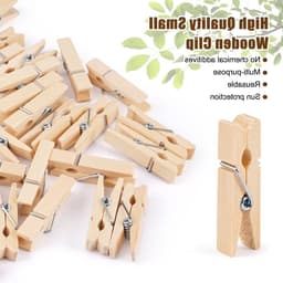 Houten Kledingknijpers 3.5cm met 10m Jute Touw - Herbruikbare Mini Knijpers voor Kleding, Foto's en Ambachten — thumbnail 2