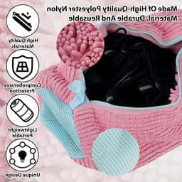 Waszak voor Schoenen - Herbruikbare Wasnet voor Sneakers en Sportschoenen met Rits - Bescherming en Onderhoud voor je Schoeisel in Roze Rood — thumbnail 4