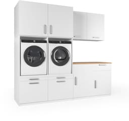 Wasophoogte® Wasmachine Kast Buenos Aires - Wasmachine verhoger - Wasmachine ombouw - 700(D)*2530(B)*2350(H) mm - Wit — thumbnail 3