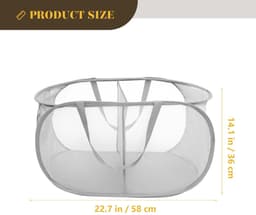 2 stuks Opvouwbare Wasmand - Wasmand van gaas - Vuile Klerenmand - Wasmand Opvouwbaar - Wassorteerder - Gaas - Ademend - Voor kleding en speelgoed - Geschikt voor badkamers, camping en hotels — thumbnail 5