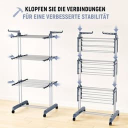 Kleding droogrek - 4 Laags - Verstelbaar Rolbaar Wasrek — thumbnail 1