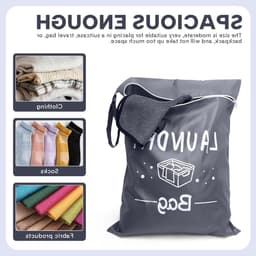 Opvouwbare waszakken voor op reis - 2 stuks, herbruikbare vuile waszak met ritssluiting voor kleding en accessoires — thumbnail 5