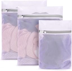 Set van 3 waszakken van mesh - Waszak met ritssluiting - Tas voor bh's, reiskleding, schoenen, koffer, sokken, ondergoed, babykleding — thumbnail 1