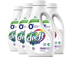 Dreft Vloeibaar Wasmiddel 0% Gekleurde Was 19 Wasbeurten - 4 x 988 ml - Voordeelverpakking