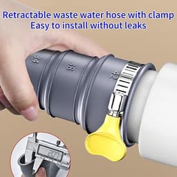 Afvoerslang Caravan - Afvalwaterslang Set - Afvalwater Afvoeren - Verstelbare Adapter - 3 tot 5 Meter - Grijs — thumbnail 3