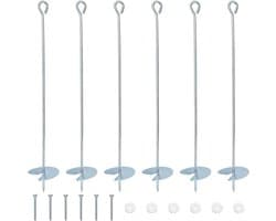 vidaXL - Aardanker - 6 - pcs - Zilverkleurig - Ø10 - x - 60 - cm - Gegalvaniseerd - Metaal