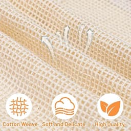 3 Stuks Katoenen Mesh Waszakken met Stevige Rits - 39x30 cm - Voor Delicaat Wasgoed — thumbnail 4
