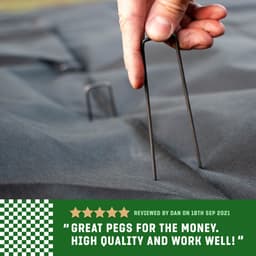 GardenGloss® Grondankers Van Niet Verzinkt Staal (100 Stuks) - Stabiele Grondankers Voor Onkruidvlies, Tuinvlies, Schutting & Net - 150 mm Lang, 25 mm Breed, Ø 2.7 mm — thumbnail 3