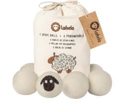 Drogerballen voor droogtrommels - 6 stuks - Zacht en energiebesparend - Vervanging van wasverzachter - 100% premium schapenwol