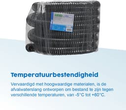 ProPlus Afvalwaterslang - 10 m - Afwatering - Temperatuurbestendig - Flexibel en Uittrekbaar - ø 40 mm - Voor het Geleiden van Afvalwater vanuit caravans/campers, vijvers en zwembaden - Afvoerkanaal - Zwart — thumbnail 5