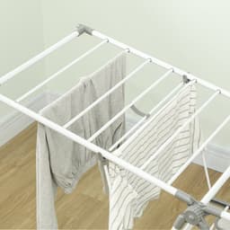 Homcom Clothes Drying Rack-Metaal, Kunststof-156,5L x 61,5B x 97H cm-Wit — thumbnail 3