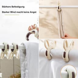6x Grote Winddichte Wasknijpers met Konijnenoren - Stevige Klemmen voor Handdoeken, Strandstoel en Dikke Kleding — thumbnail 5